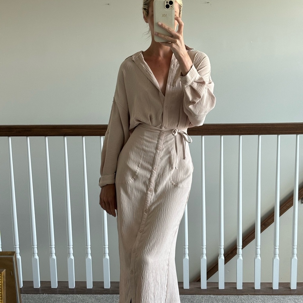 Max Studio Tan Button Through Maxi - image 1